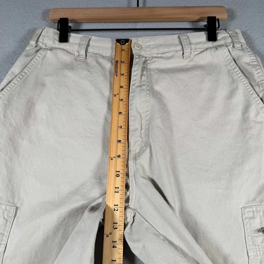 Vintage Dickies Mens 32 Khaki Cotton Cargo Shorts Utility Workwear Relaxed‎ Fit